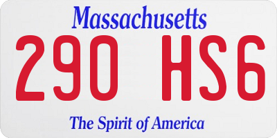 MA license plate 290HS6