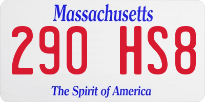 MA license plate 290HS8