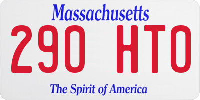 MA license plate 290HT0