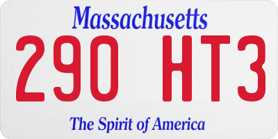 MA license plate 290HT3