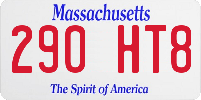 MA license plate 290HT8