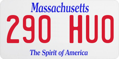 MA license plate 290HU0