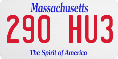 MA license plate 290HU3