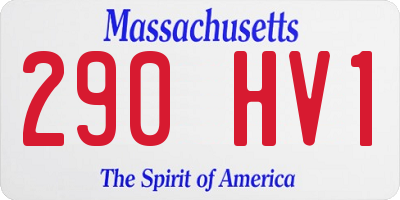 MA license plate 290HV1
