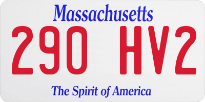 MA license plate 290HV2