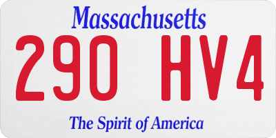 MA license plate 290HV4