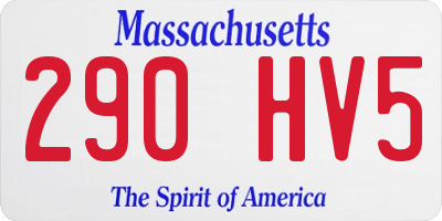 MA license plate 290HV5