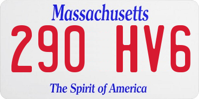 MA license plate 290HV6