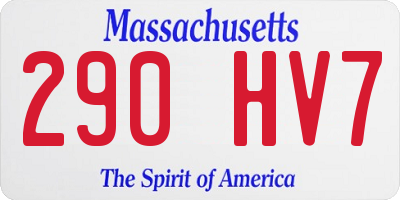 MA license plate 290HV7