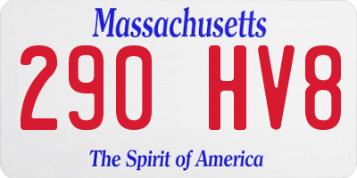 MA license plate 290HV8