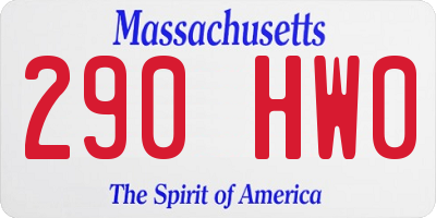 MA license plate 290HW0