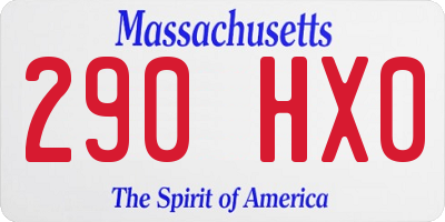 MA license plate 290HX0