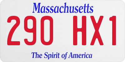 MA license plate 290HX1