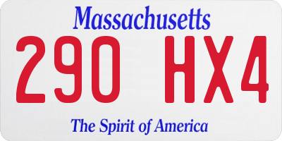 MA license plate 290HX4
