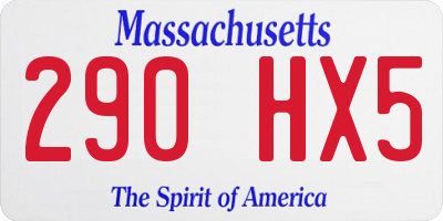 MA license plate 290HX5