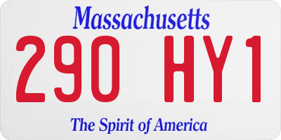MA license plate 290HY1