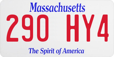 MA license plate 290HY4