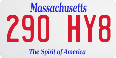 MA license plate 290HY8