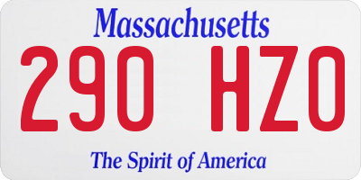 MA license plate 290HZ0