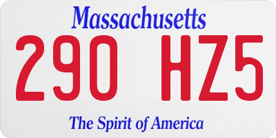 MA license plate 290HZ5