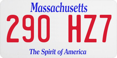 MA license plate 290HZ7