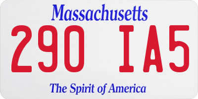 MA license plate 290IA5