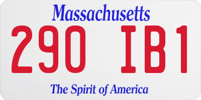 MA license plate 290IB1