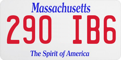 MA license plate 290IB6