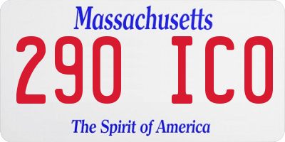 MA license plate 290IC0