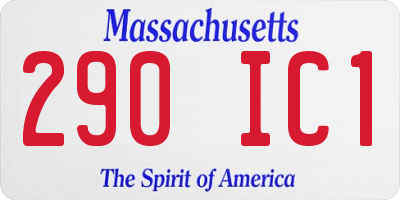 MA license plate 290IC1
