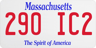 MA license plate 290IC2