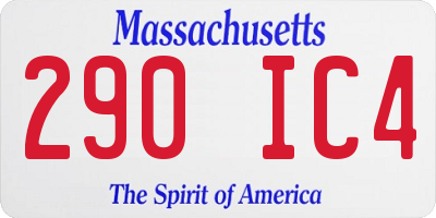 MA license plate 290IC4