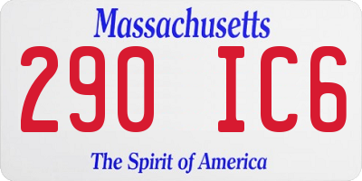 MA license plate 290IC6
