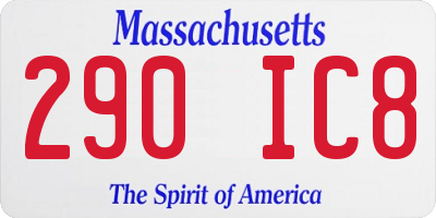 MA license plate 290IC8