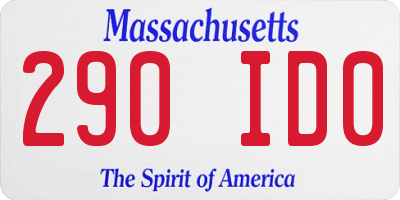 MA license plate 290ID0