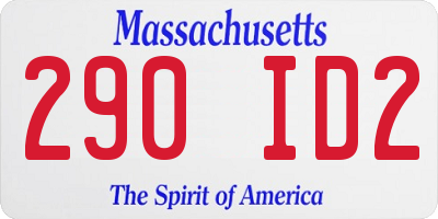 MA license plate 290ID2