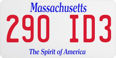 MA license plate 290ID3