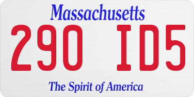 MA license plate 290ID5
