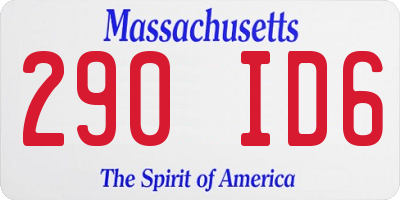 MA license plate 290ID6