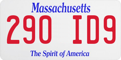 MA license plate 290ID9