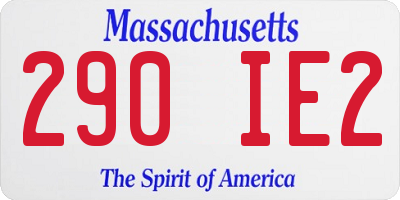 MA license plate 290IE2