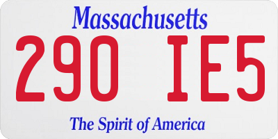 MA license plate 290IE5