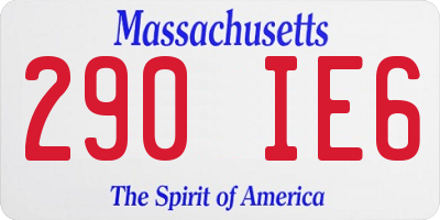 MA license plate 290IE6