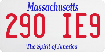 MA license plate 290IE9