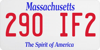 MA license plate 290IF2