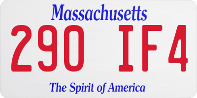 MA license plate 290IF4