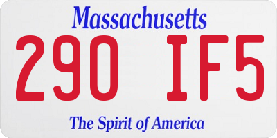 MA license plate 290IF5