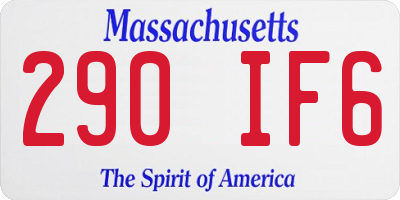 MA license plate 290IF6