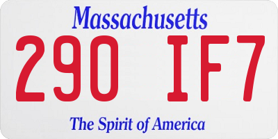 MA license plate 290IF7
