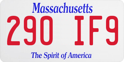 MA license plate 290IF9
